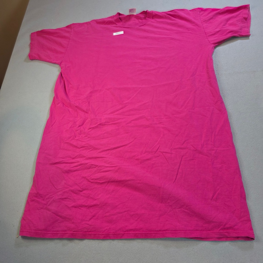 Vintage Jerzees T Shirt Mens One Size Hot Pink Blank Cotton Made in USA